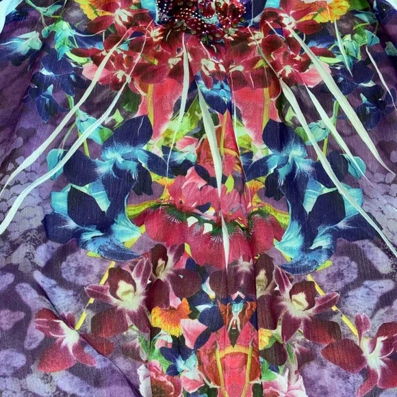 Dressbarn Colorful Floral Blouse 1X - Picture 8 of 9